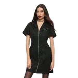 Hot Topic Dysfunctional Utility Zip Front Shirt Dress XL
